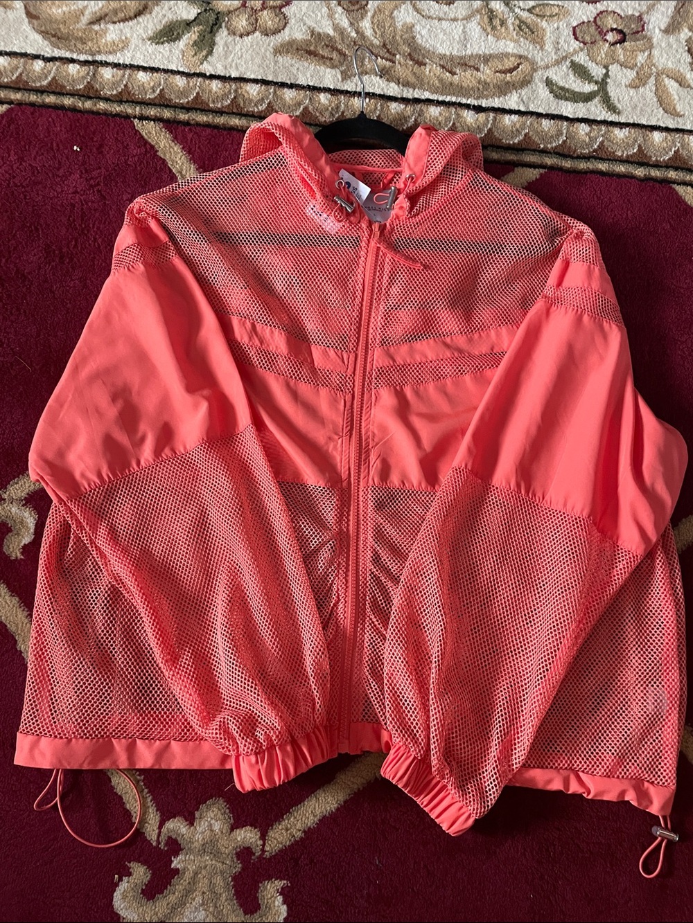 Angel Kiss Coral Mesh Hooded Bomber Jacket